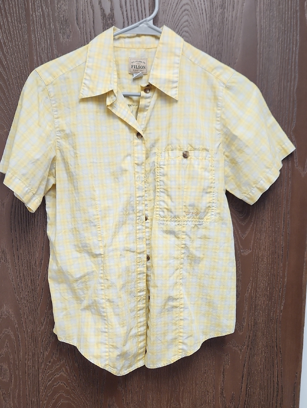 Filson Women’s Yellow Plaid Short-Sleeve Button-Down Shirt